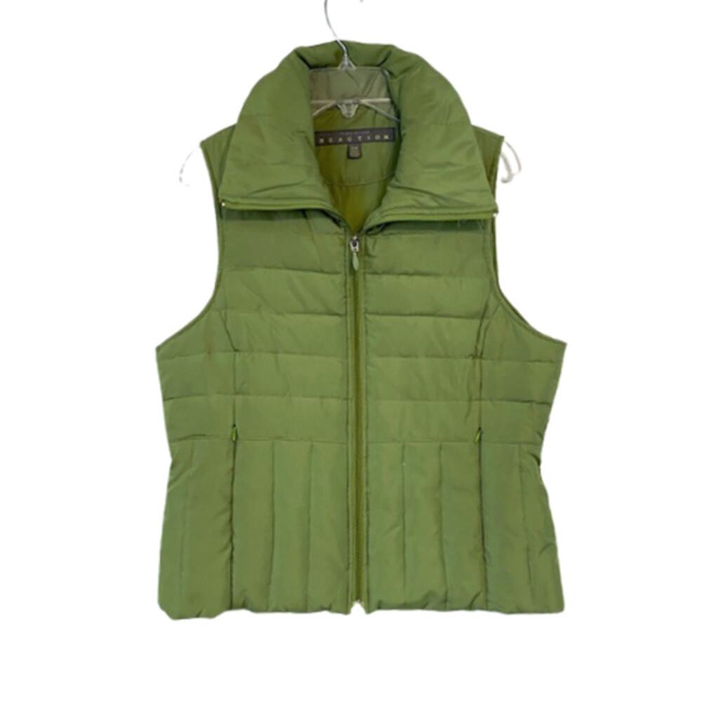 KENNETH COLE Reaction Green Down Puffer Quilted Vest | M